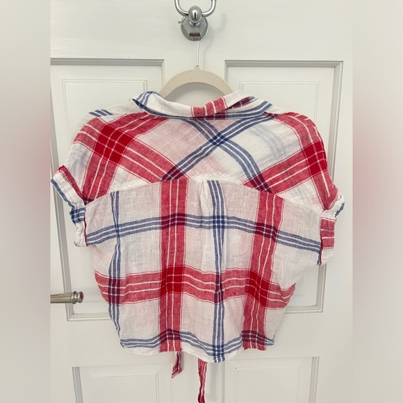 Rails Women’s Red White and Blue Front Tie Blouse Top MEDIUM - Picture 4 of 5